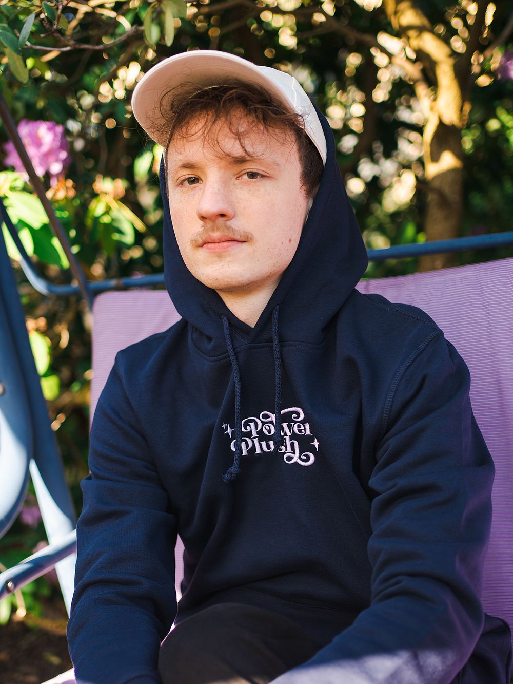 Power Plush Hoodie Logo gestickt Navy